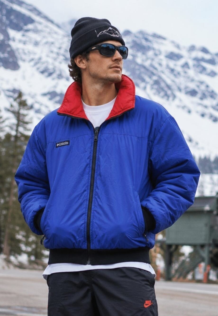 Vintage Columbia  Reversible Puffer Jacket Men's M Purple Red Down Bomber 90s